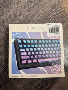 Gradient Mao Translucent Keycap Set — Purple & Blue